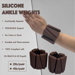 Silicone Ankle Weights 2lb 4lb Pair Eco-Friendly Wear-Resistant Fitness Exercise Unisex Hook And Loop Closure - Product Image 1