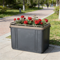 Jardinières carrées en acier galvanisé, durables, anti-corrosion, pour l'intérieur et l'extérieur, avec revêtement en poudre, pour la plantation à domicile