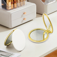 Miroir de poche compact blanc à sublimation or rose avec logo personnalisé Miroir à main de maquillage cosmétique
