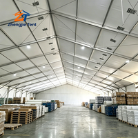 Tente d'entrepôt temporaire surdimensionnée en alliage d'aluminium avec couverture en PVC imperméable, structure de stockage industrielle pour exposition toutes saisons