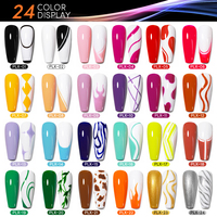Kit de Suministros para Uñas con Esmalte en Gel de Marca Propia AS, 24 Colores en Botella, Colección de Esmalte en Gel UV, Barniz Nude, Delineador en Gel, Set de Arte para Uñas