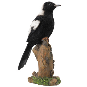 Oiseau sur d'arbre, Figurines d'animaux, SCULPTURE en résine polyrésine, décoration de la maison, Animal Magpie réaliste, 15 jours, 6 cm, fait à la main - Product Image 3