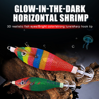 NOUVEAU Leurre de pêche au calamar lumineux de nuit 9CM 8.3G pour la pêche aux pieuvre, emballage en boîte, leurre crevette calamar, leurres de pêche en eau salée