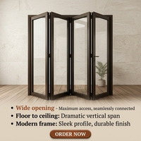 GAAS Nouvelle conception de porte patio pliante, vente en gros, balcon, portes extérieures coulissantes pliantes en aluminium à triple vitrage