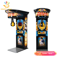 Jeu d'arcade de boxe Big Punch Golden Hand, en métal et plastique, personnalisable en espagnol, anglais, japonais, électronique, à monnayeur, pour divertissement