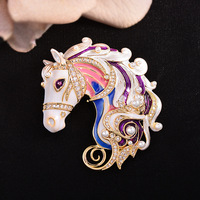 Broche Tête de Cheval Colorée XILIANGFEIZI – Cadeau Souvenir, Accessoire de Mode Personnalisé, Épingle Animale