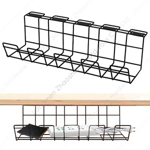 Ofis bilgisayar şarj tel kablosu kablosu masa üstü organiser Metal tepsi raf altında masa kablo yönetimi kablo tutucu - Product Image 1
