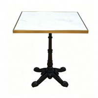 Table d'extérieur ronde en marbre durable au design épuré, idéale pour les salles à manger, les balcons et toutes sortes d'espaces extérieurs