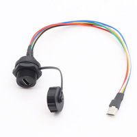 Connecteur étanche M20-TYPE-C femelle à montage sur panneau vers MICROUSB5P mâle