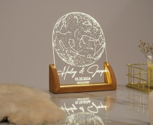 <span class=keywords><strong>Mapa</strong></span> de Estrellas <span class=keywords><strong>Personalizado</strong></span> por Fecha, <span class=keywords><strong>Mapa</strong></span> de Constelaciones, Luz Nocturna Personalizada, Regalo para Parejas - Product Image 2