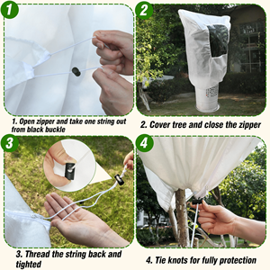 Grands housses de protection pour plantes contre le gel avec fenêtre de visualisation, cordon de serrage et fermeture éclair, housses d'hiver anti-givre, toile d'ombrage pour <span class=keywords><strong>arbustes</strong></span> et arbres - Product Image 5