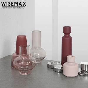 WISEMAX FURNITURE Nordic home decor vaso rosa trasparente vaso da tavolo in vetro di piccole dimensioni per <span class=keywords><strong>soggiorno</strong></span> - Product Image 1