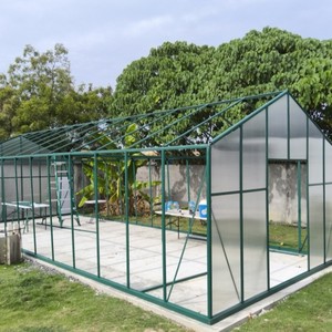 Grande serre solaire personnalisée moderne en polycarbonate triangulaire avec toit en verre, kit de serre à toit en pente, structure en aluminium, véranda de jardin - Product Image 3