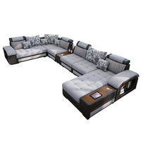Conjunto de Sofá Combinado Moderno para Sala de Estar, Sofá de Tela Esquinero Extensible, Impermeable, Tecnológico y Elegante para Espacios Pequeños y Medianos