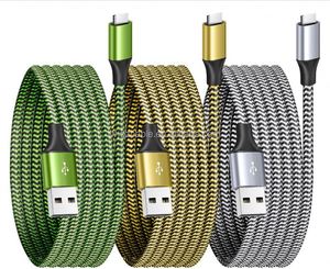 OEM ODM Customized 3pack Nylon Braided <b>Data</b> <b>Cable</b> for iPhone USB Fast Charging <b>Cable</b> 2.4A Tablet Laptop Charging <b>Data</b> <b>Cable</b> - Product Image 3