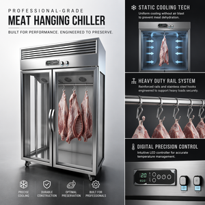 Réfrigérateur professionnel commercial pour viande, en acier inoxydable, 2, 3 ou 4 portes, vitrine réfrigérée pour boucher, série <span class=keywords><strong>GR</strong></span> - Product Image 3
