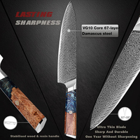 Couteau Kiritsuke 67 couches japon damas VG10 ensemble de cuisine en acier couteau Gyuto maison rasoir couteau de Chef tranchant résine et manche en bois