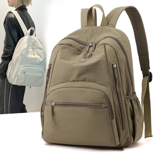 สไตล์ใหม่น้ำหนักเบาเป็นพิเศษกันน้ำระบายอากาศได้ผ้าไนลอนพาราชูทความเรียบง่ายในเมืองจิน มูดีกระเป๋าเป้สะพายหลังความจุขนาดใหญ่สำหรับผู้หญิง - Product Image 1