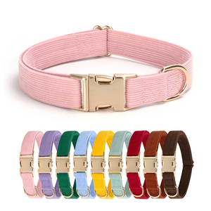 Collar y Correa <span class=keywords><strong>para</strong></span> Perro Personalizados al por Mayor, de Lujo, en Corduroy, Ajustables, con Hebilla Metálica y Lazo Desmontable - Product Image 2