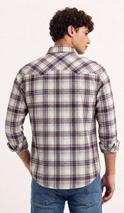 เสื้อเชิ้ตผ้าฝ้ายอ๊อกซ์ฟอร์ดลายตารางผู้ชายทรงเข้ารูปลำลอง/เป็นทางการแขนยาวคุณภาพส่งออกขายส่งจากผู้ผลิตเสื้อผ้า - Product Image 3