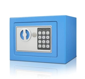 Caja Fuerte Pequeña de Acero Antirrobo - Desbloqueo con Contraseña y Llave, Caja de Seguridad Portátil para Objetos de Valor, Ideal para Viajes o Dormitorios - Product Image 1