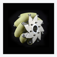 Un jeu de roues Mecanum industrielles de 6 pouces avec 8 rouleaux PU et 150kg de charge 14169 152mm Mecanum Wheel