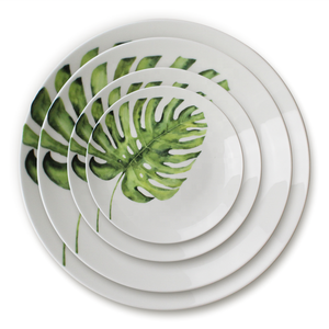 <span class=keywords><strong>Service</strong></span> d'assiettes à dîner en porcelaine, 24 pièces, en vrac, bon marché, <span class=keywords><strong>Design</strong></span> de feuille verte, <span class=keywords><strong>vaisselle</strong></span> en céramique, fournisseur chinois, <span class=keywords><strong>service</strong></span> de table de mariage - Product Image 3