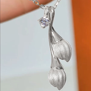 Collana Tennis da 2mm in Argento Sterling .925 Oyas De Plata 925 Originale Oso 925 Collana in Argento con Musonite - Product Image 1