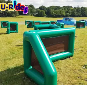 Groothandel Groene Hoge Muur Opblaasbare Tactische Lucht Bunker Raam Speedball Bunkers Opblaasbare Paintball Bunkers Voor Shoot Sport