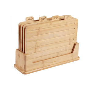 Bamboo Cutting Board <b>Set</b> 4 Piece Rectangle Multifunction Kitchen Chopping Blocks - Product Image 3