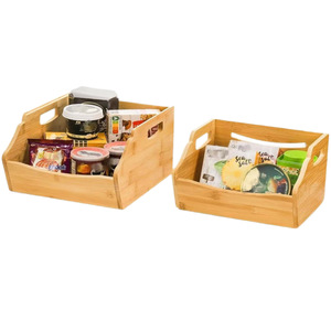 Panier de rangement en bambou à double couche, organisateur de fruits et légumes en bois, organisateur de comptoir de cuisine - Product Image 4