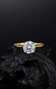 Bague solitaire classique en argent pur S925 incrustée de moissanite ronde brillante, accessoire de mariage, cadeau pour les amoureuses - Product Image 6