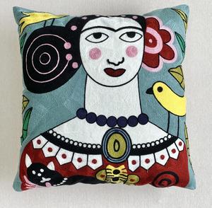 Funda de cojín <span class=keywords><strong>Picasso</strong></span> europeo de lona de algodón al por mayor, funda de cojín decorativa con bordado de belleza para cama de oficina - Product Image 4