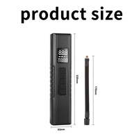 Gonfleur de pneus portable 12V, pompe à air sans fil, manomètre numérique, cylindre unique, rechargeable par USB, ABS noir