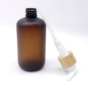 Ensemble d'emballages cosmétiques en bambou, pot à crème 150 ml 250 ml, flacon de shampooing en plastique PET ambré givré 120 ml 250 ml 500 ml avec pompe en bambou - Product Image 6