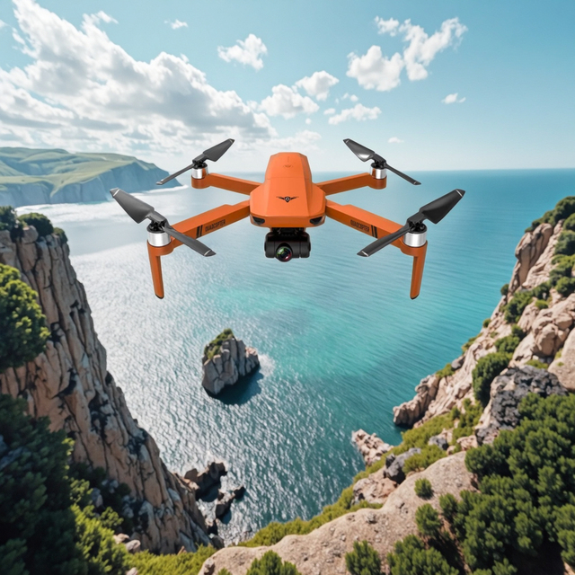 HOSHI KF102 Orange GPS RC Drone 6K HD Camera Professional 1200m Transmission Brushless Motor Foldable Quadcopter Dron for Gift