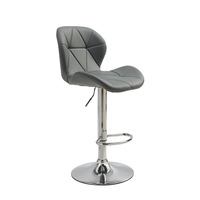 Tabouret de bar moderne nordique réglable en cuir PU, pivotant, avec dossier, pour cuisine, café, restaurant, bar