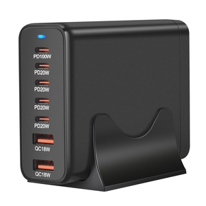Station de charge rapide USB C 7 ports 220W Gan PD 100W Adaptateur de chargeur pour ordinateur portable Chargeur de téléphone Type C Usb C <span class=keywords><strong>Bloc</strong></span> de chargeur blanc - Product Image 4