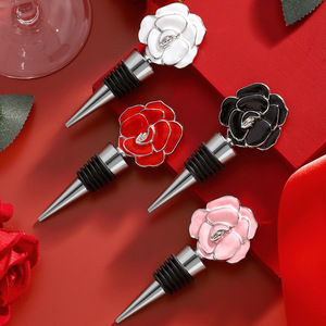 Bouchon de bouteille de vin rosé pour la Saint-Valentin, en alliage d'argent, pour champagne, cadeau - Product Image 1