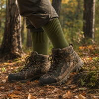 Chaussettes de chasse rembourrées et robustes avec soutien de la voûte plantaire et talon renforcé pour terrains accidentés