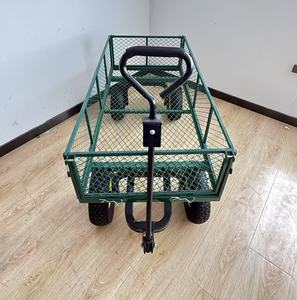 Customizable OEM Steel Mesh Garden <b>Cart</b> Heavy Duty Four-<b>Wheel</b> Folding Design for Hand <b>Carts</b> & Trolleys - Product Image 4