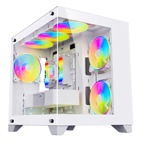 AntarcChill High Quality Tempered Glass USB Computer Gaming Cases Esports Micro ATX Sea View Pc Cabinet With RGB Cooling Fans