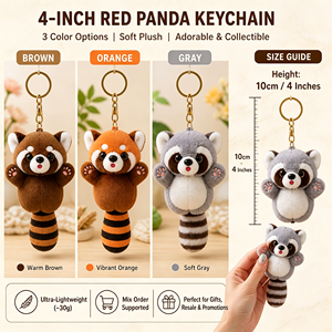 Peluche douce <span class=keywords><strong>Panda</strong></span> roux et raton laveur, mini-poupée animale en peluche de 4 pouces, prix pour machine de jeu d'arcade de centre commercial, vente directe, articles en stock - Product Image 2