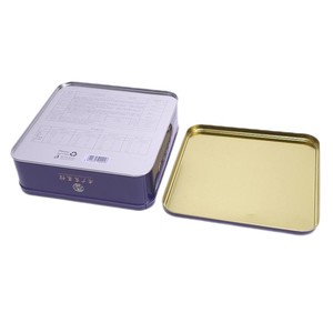 Usine en gros carré Cookie <span class=keywords><strong>Biscuit</strong></span> métal boîte de rangement bonbons <span class=keywords><strong>chocolat</strong></span> étain conteneur emballage - Product Image 3
