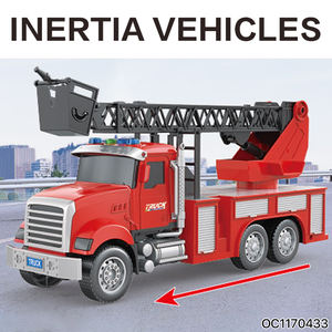 1:18 juguetes de camión de <span class=keywords><strong>bomberos</strong></span> de plástico <span class=keywords><strong>grande</strong></span> de fricción realista para niños con sonido ligero - Product Image 4