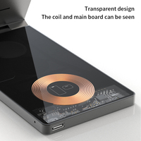Chargeur sans fil pour téléphone Android 15w Support de chargeur sans fil pliable magnétique en métal ultra fin compact 3 en 1