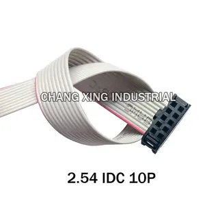 Customized 6 8 10 12 14 16 18 20 24 26 30 32 34 40 50 60 64 Pin 1.27 Pitch IDC2.54 2.0 Connector Grey Flat Ribbon Wire Cable