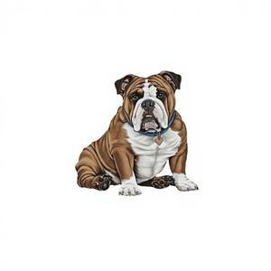 Camiseta de punto corta con estampado de Bulldog en pose relajada Y2K, corte ajustado, para mujer - Product Image 1