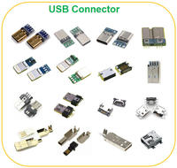 Micro usb 2.0 3.0 type A connecteur mâle plaqué or 3 pièces, meilleure vente