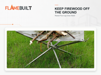 Série FLAMEBUILT – Brasero de camping portable en acier inoxydable avec support tubulaire sectionnel en maille, lit suspendu SUS304, brûleur à bois SUS201